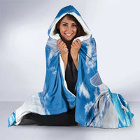Personalized Barbados Fish Flying Hooded Blanket With Stormy Sea Wave