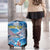 Personalized Barbados Fish Flying Luggage Cover With Stormy Sea Wave - Wonder Print Shop