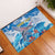 Personalized Barbados Fish Flying Rubber Doormat With Stormy Sea Wave - Wonder Print Shop