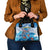 Personalized Barbados Fish Flying Shoulder Handbag With Stormy Sea Wave