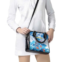 Personalized Barbados Fish Flying Shoulder Handbag With Stormy Sea Wave