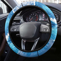 Barbados Fish Flying Steering Wheel Cover With Stormy Sea Wave - Wonder Print Shop