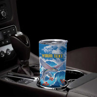 Personalized Barbados Fish Flying Tumbler Cup With Stormy Sea Wave - Wonder Print Shop