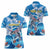 Personalized Barbados Fish Flying Women Polo Shirt With Stormy Sea Wave - Wonder Print Shop