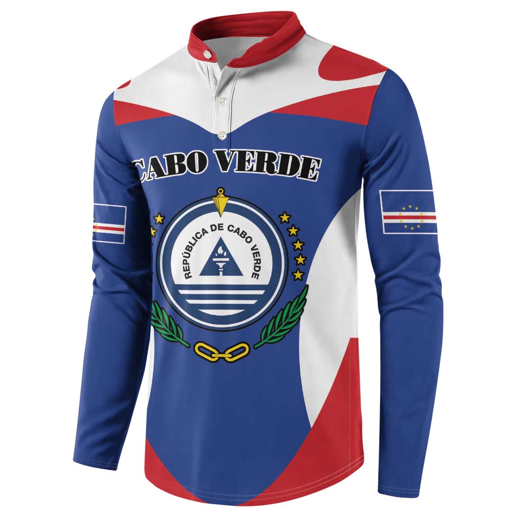 Personalized Cape Verde Coat Of Arms Button Sweatshirt Sport Style - Wonder Print Shop