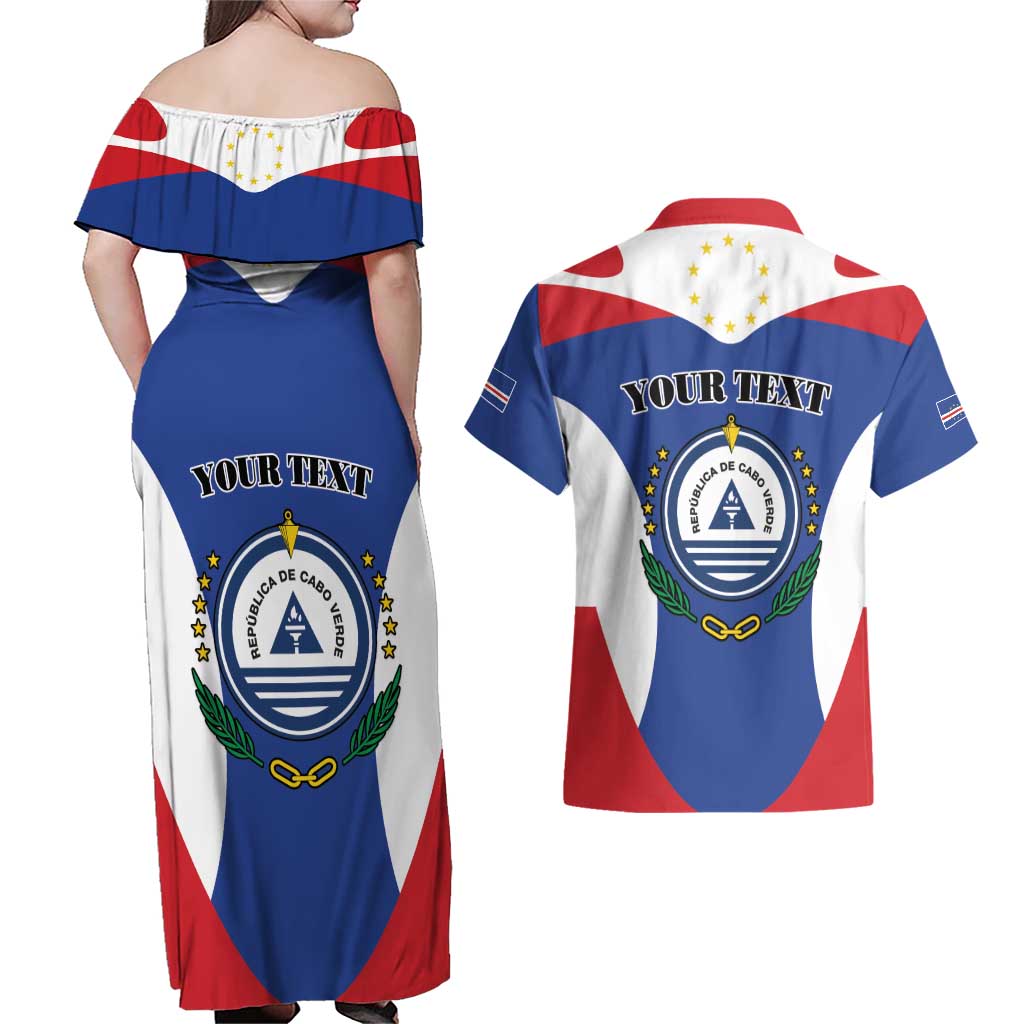 Personalized Cape Verde Coat Of Arms Couples Matching Off Shoulder Maxi Dress and Hawaiian Shirt Sport Style - Wonder Print Shop