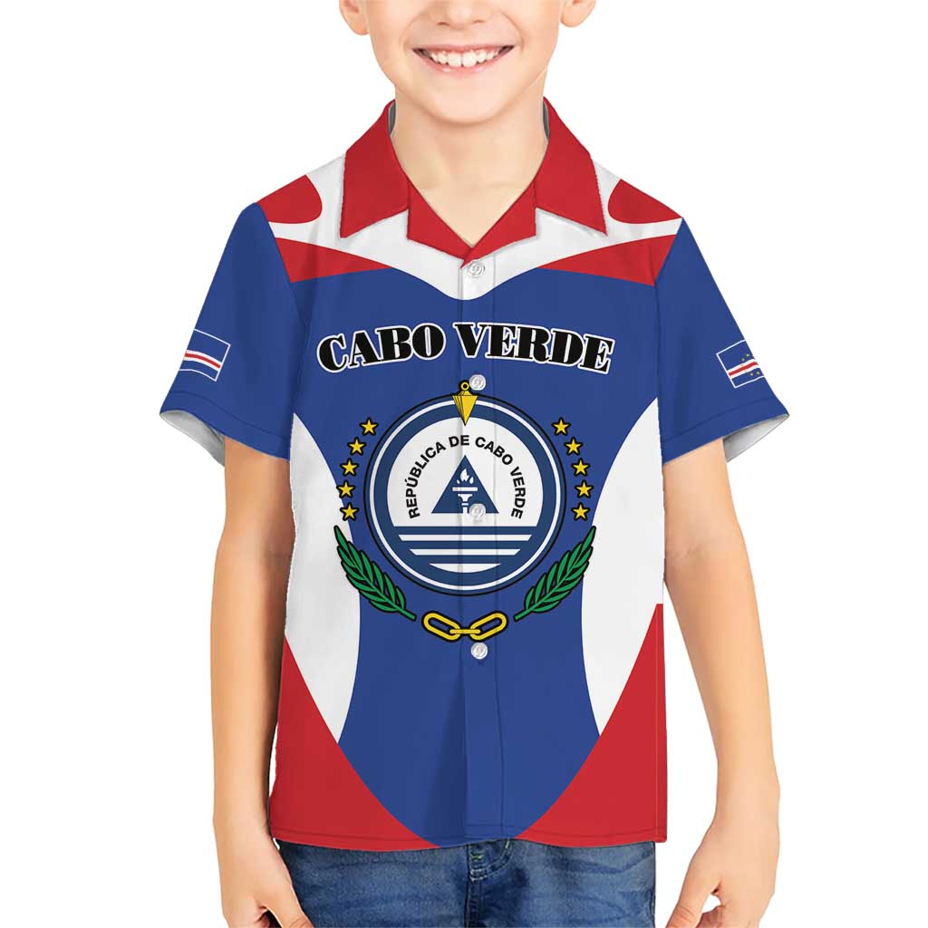 Personalized Cape Verde Coat Of Arms Family Matching Short Sleeve Bodycon Dress and Hawaiian Shirt Sport Style - Wonder Print Shop