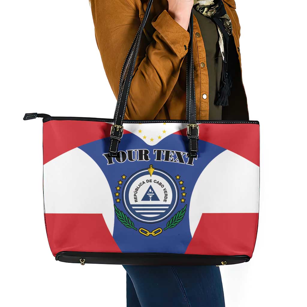 Personalized Cape Verde Coat Of Arms Leather Tote Bag Sport Style - Wonder Print Shop