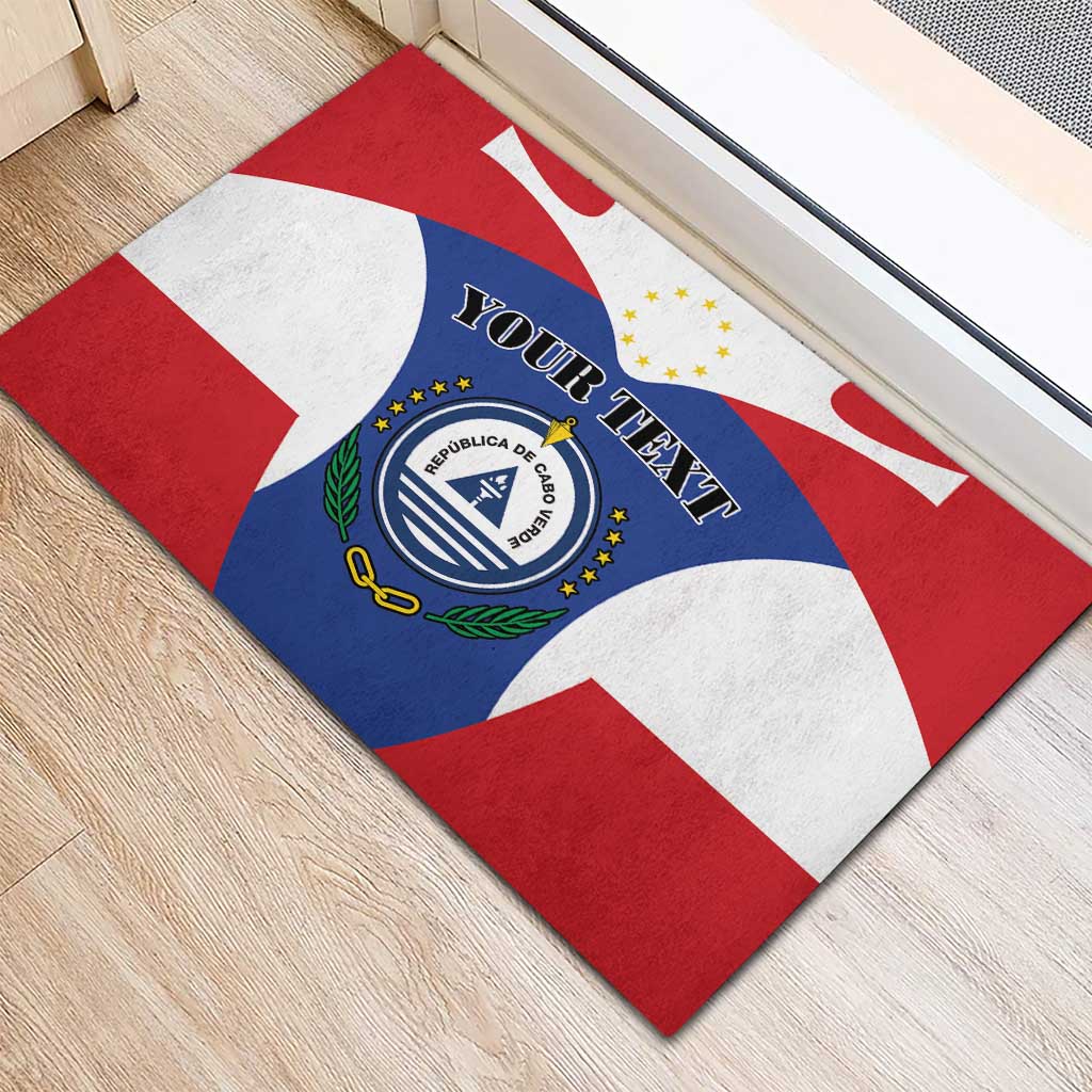 Personalized Cape Verde Coat Of Arms Rubber Doormat Sport Style - Wonder Print Shop