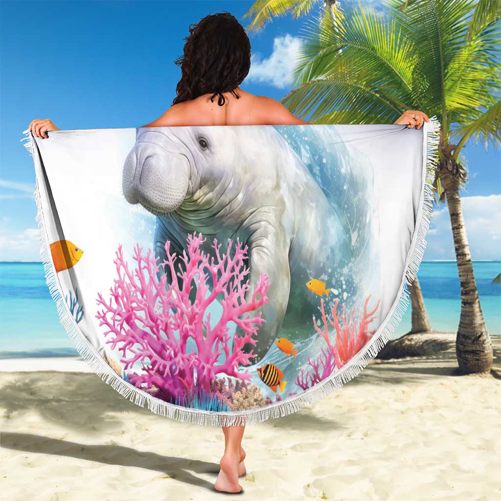 Cape Verde Manatee Beach Blanket Coral Reef With Flag Style - Wonder Print Shop