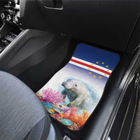 Cape Verde Manatee Car Mats Coral Reef With Flag Style - Wonder Print Shop