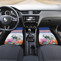 Cape Verde Manatee Car Mats Coral Reef With Flag Style - Wonder Print Shop