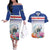 Cape Verde Manatee Couples Matching Off The Shoulder Long Sleeve Dress and Hawaiian Shirt Coral Reef With Flag Style - Wonder Print Shop
