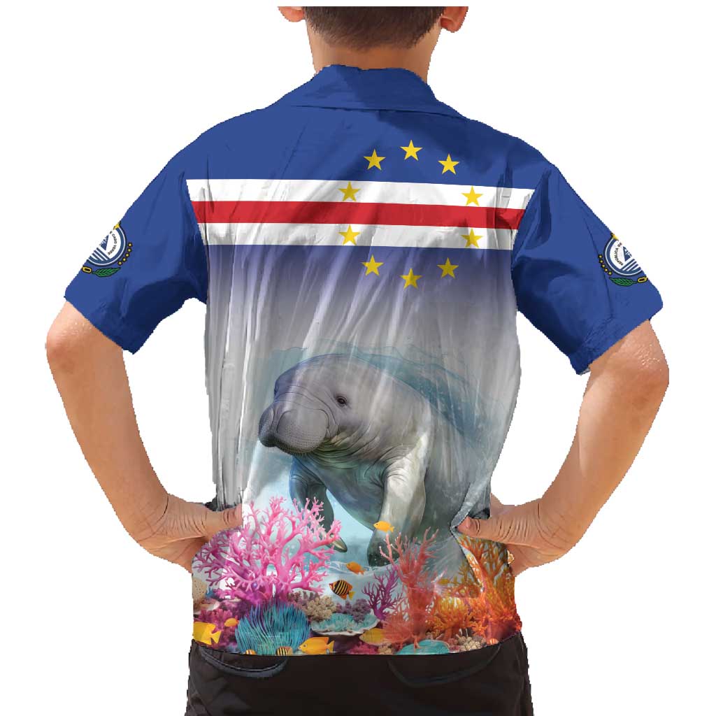 Cape Verde Manatee Family Matching Mermaid Dress and Hawaiian Shirt Coral Reef With Flag Style - Wonder Print Shop