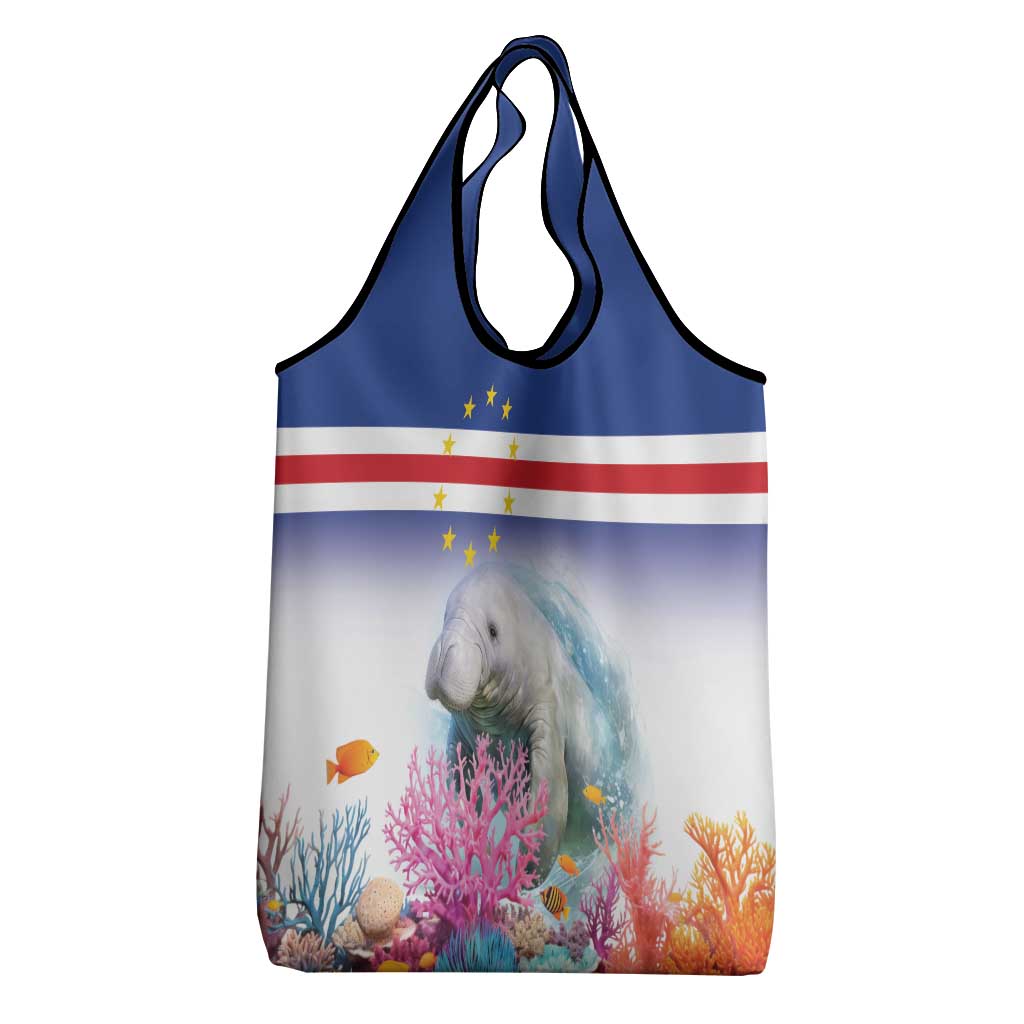 Cape Verde Manatee Grocery Bag Coral Reef With Flag Style