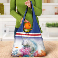 Cape Verde Manatee Grocery Bag Coral Reef With Flag Style