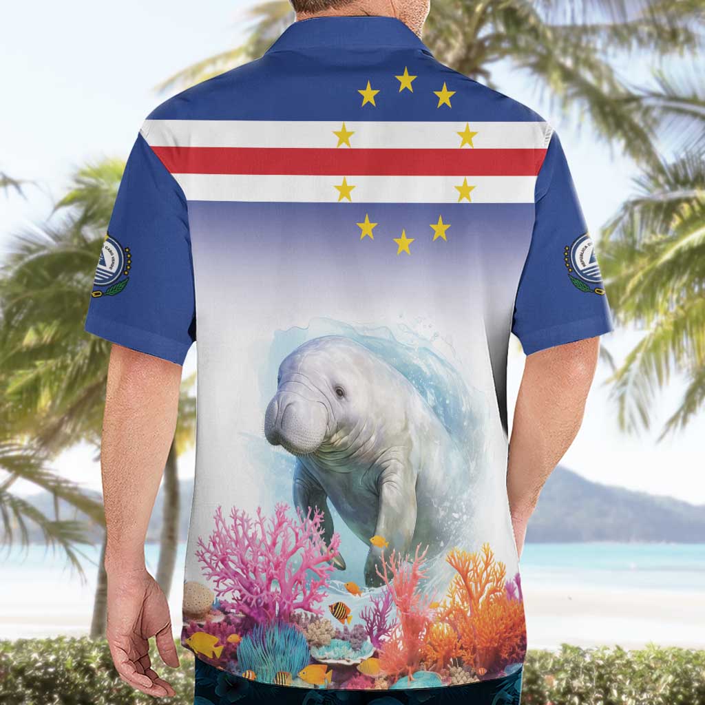 Cape Verde Manatee Hawaiian Shirt Coral Reef With Flag Style - Wonder Print Shop