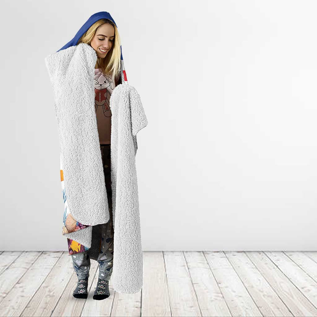 Cape Verde Manatee Hooded Blanket Coral Reef With Flag Style