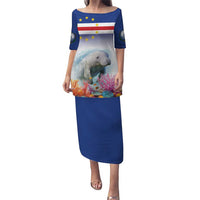 Cape Verde Manatee Puletasi Coral Reef With Flag Style - Wonder Print Shop