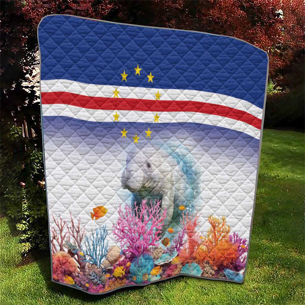 Cape Verde Manatee Quilt Coral Reef With Flag Style - Wonder Print Shop