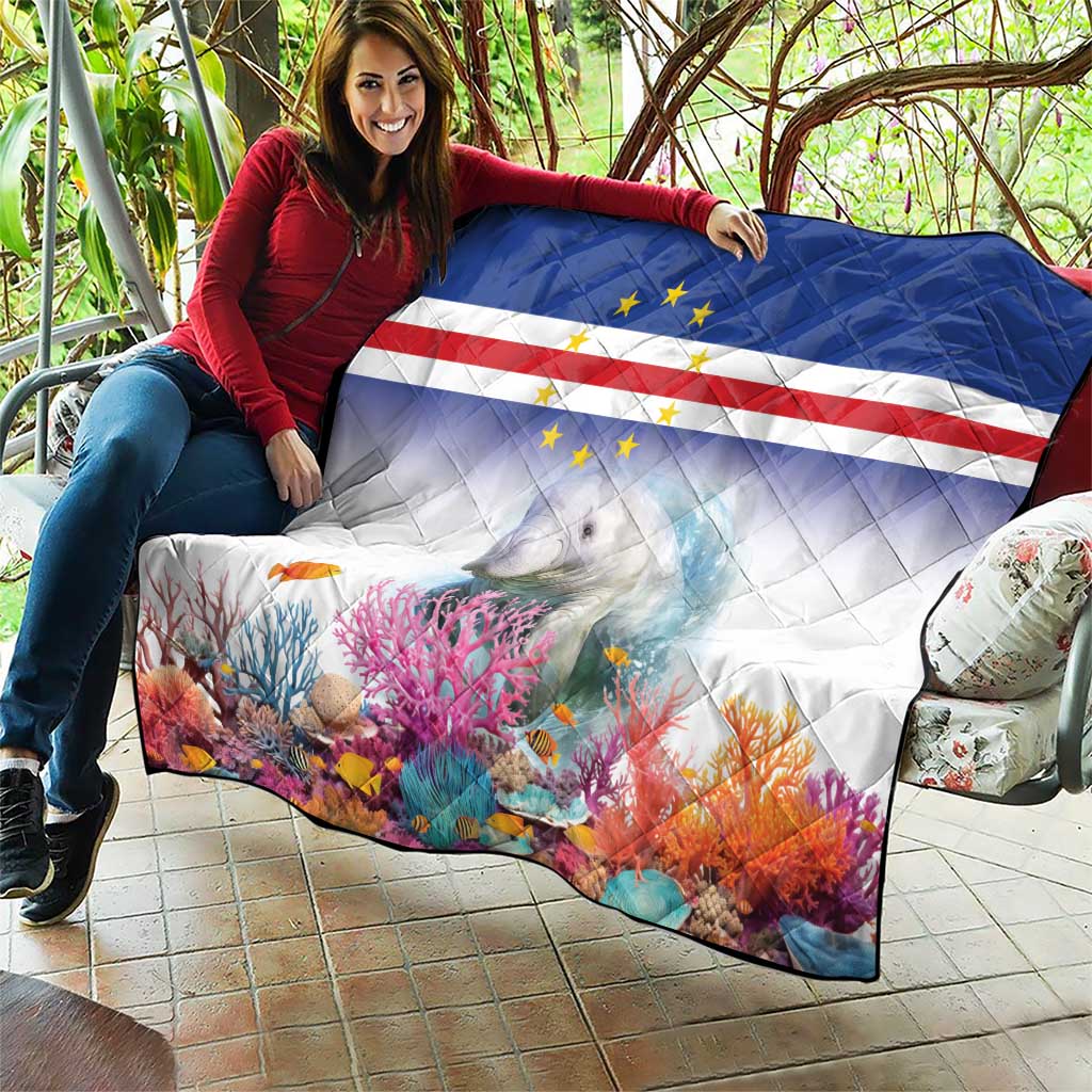 Cape Verde Manatee Quilt Coral Reef With Flag Style - Wonder Print Shop