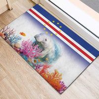 Cape Verde Manatee Rubber Doormat Coral Reef With Flag Style - Wonder Print Shop