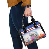 Cape Verde Manatee Shoulder Handbag Coral Reef With Flag Style