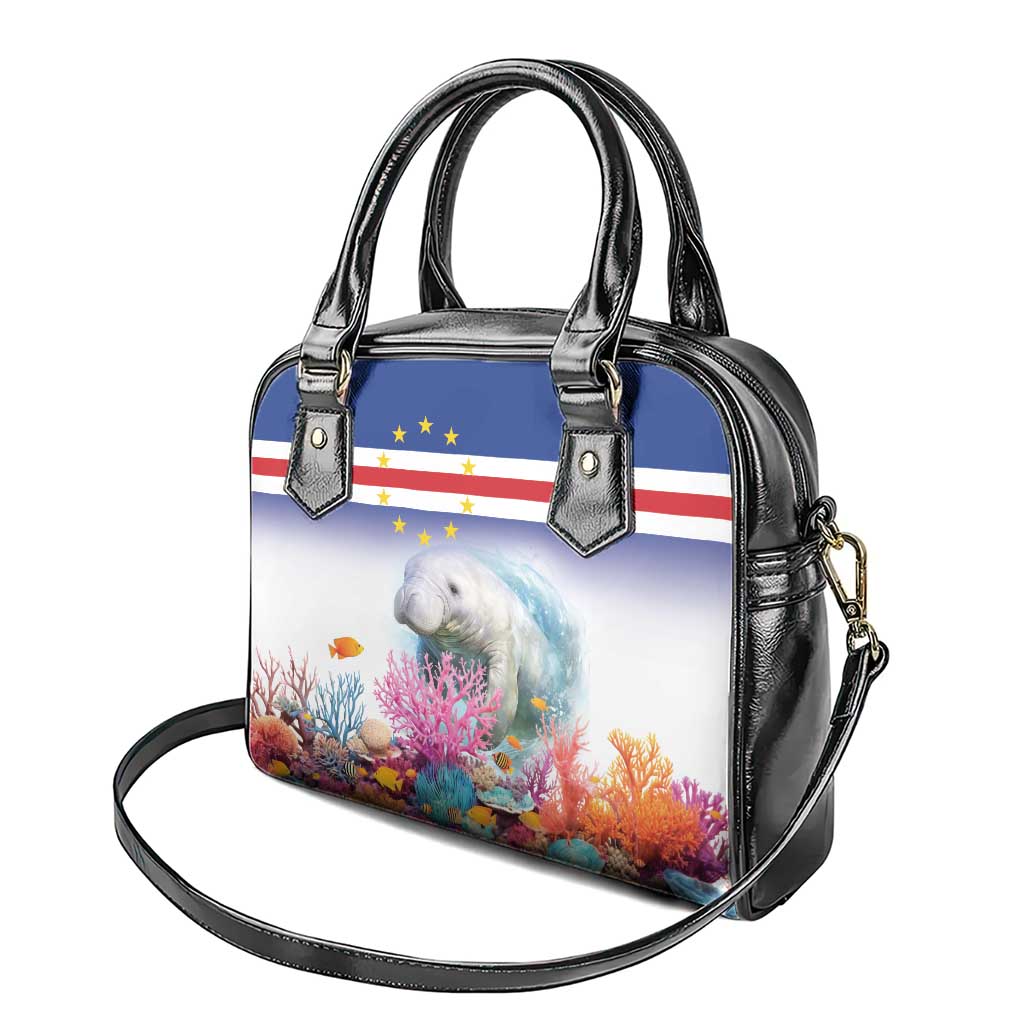 Cape Verde Manatee Shoulder Handbag Coral Reef With Flag Style