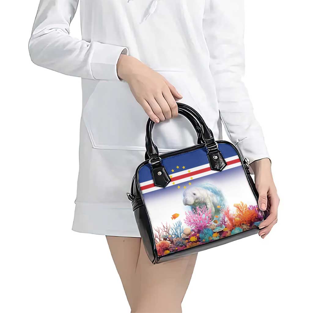 Cape Verde Manatee Shoulder Handbag Coral Reef With Flag Style