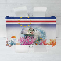 Cape Verde Manatee Tablecloth Coral Reef With Flag Style - Wonder Print Shop