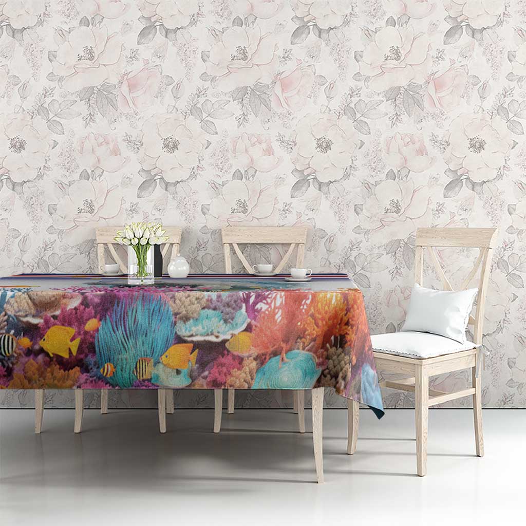Cape Verde Manatee Tablecloth Coral Reef With Flag Style - Wonder Print Shop