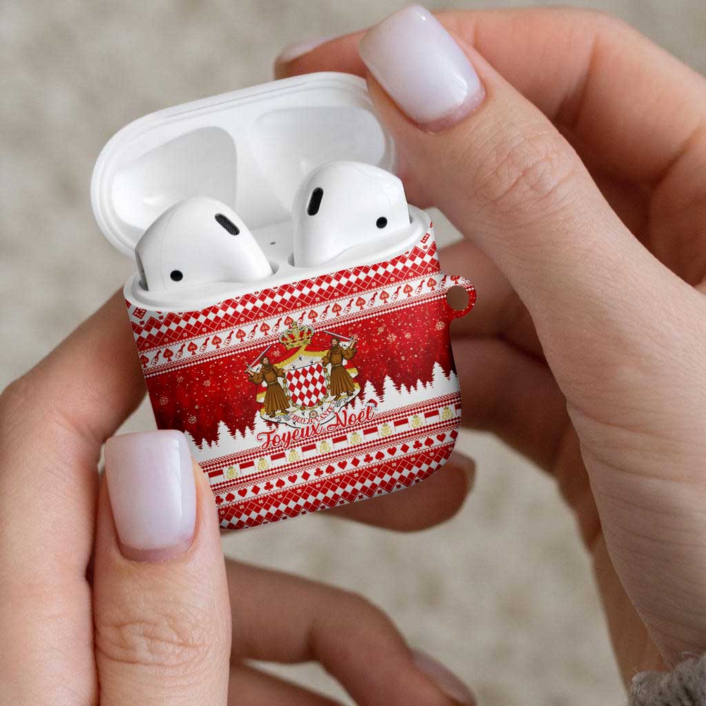 Monaco Christmas AirPods Case Joyeux Noel Coat Of Arms - Wonder Print Shop