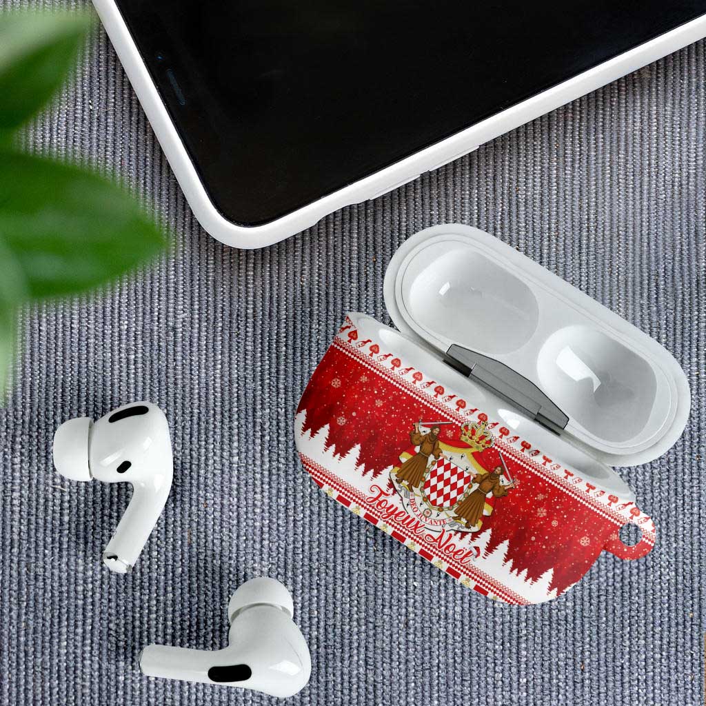 Monaco Christmas AirPods Case Joyeux Noel Coat Of Arms - Wonder Print Shop