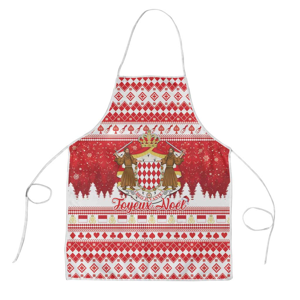 Monaco Christmas Apron Joyeux Noel Coat Of Arms - Wonder Print Shop
