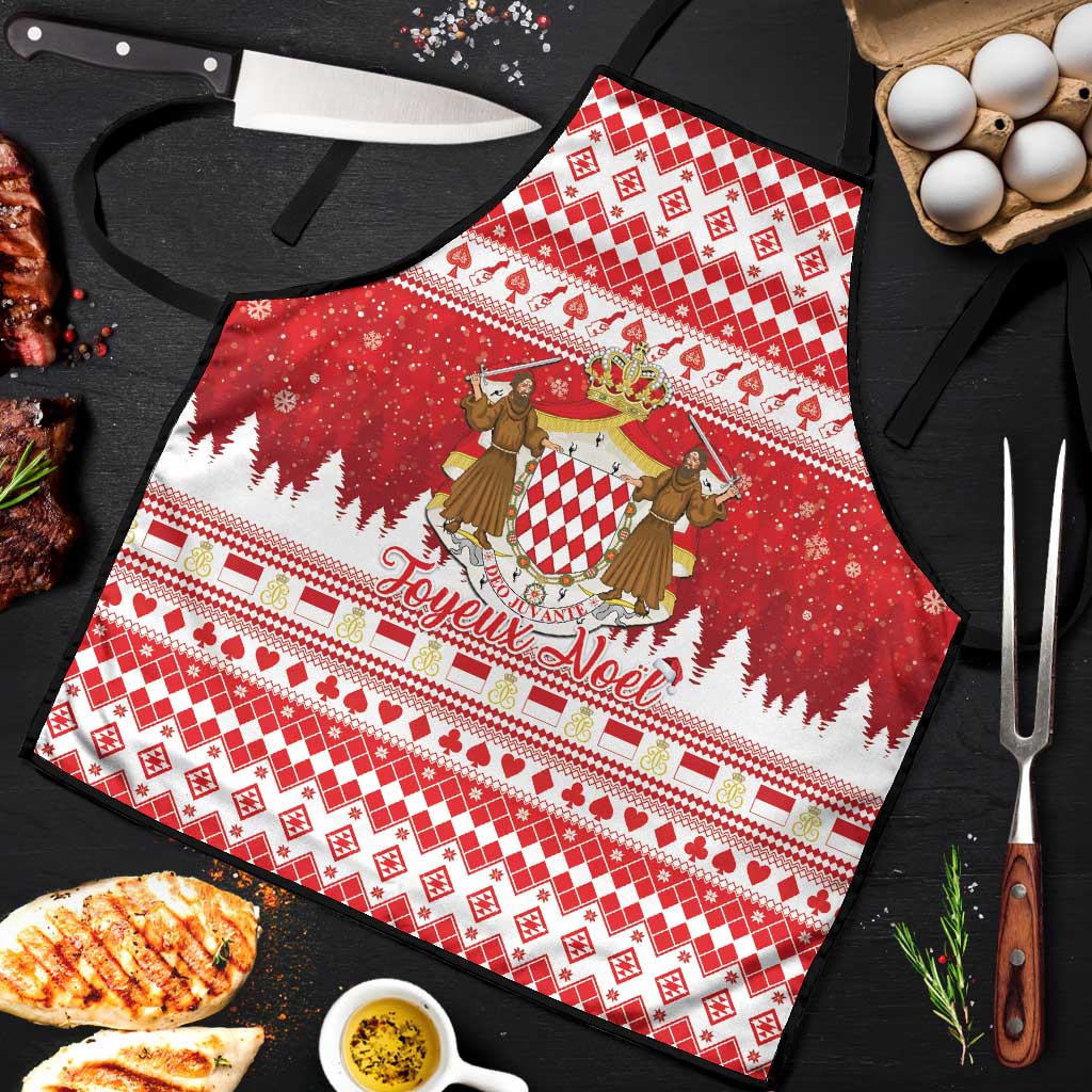 Monaco Christmas Apron Joyeux Noel Coat Of Arms - Wonder Print Shop
