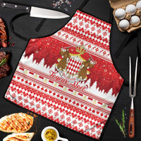 Monaco Christmas Apron Joyeux Noel Coat Of Arms - Wonder Print Shop