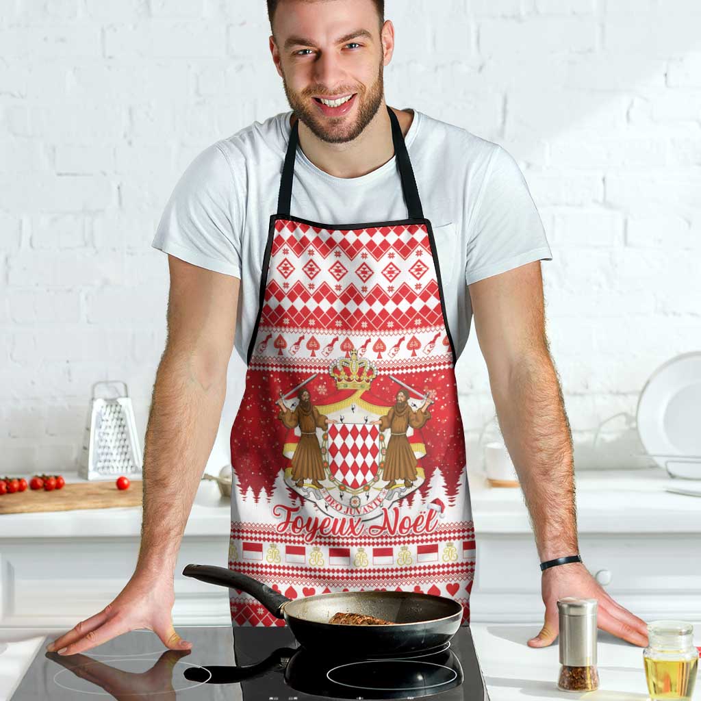 Monaco Christmas Apron Joyeux Noel Coat Of Arms - Wonder Print Shop