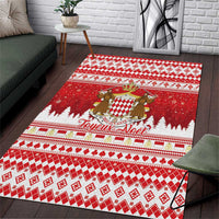 Monaco Christmas Area Rug Joyeux Noel Coat Of Arms - Wonder Print Shop