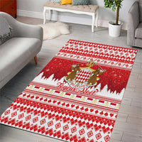 Monaco Christmas Area Rug Joyeux Noel Coat Of Arms - Wonder Print Shop