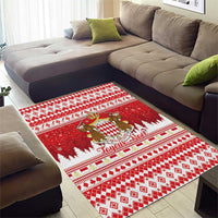 Monaco Christmas Area Rug Joyeux Noel Coat Of Arms - Wonder Print Shop