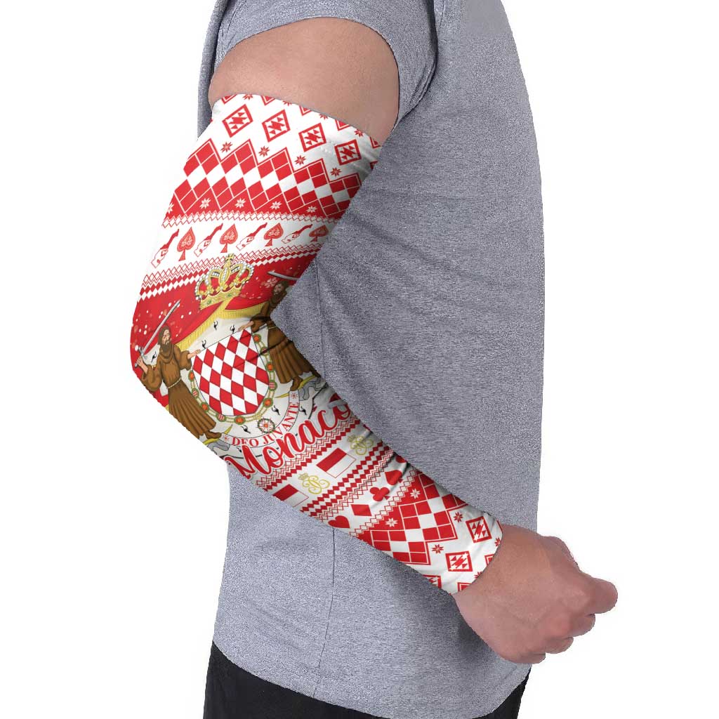 Monaco Christmas Arm Sleeves Joyeux Noel Coat Of Arms - Wonder Print Shop