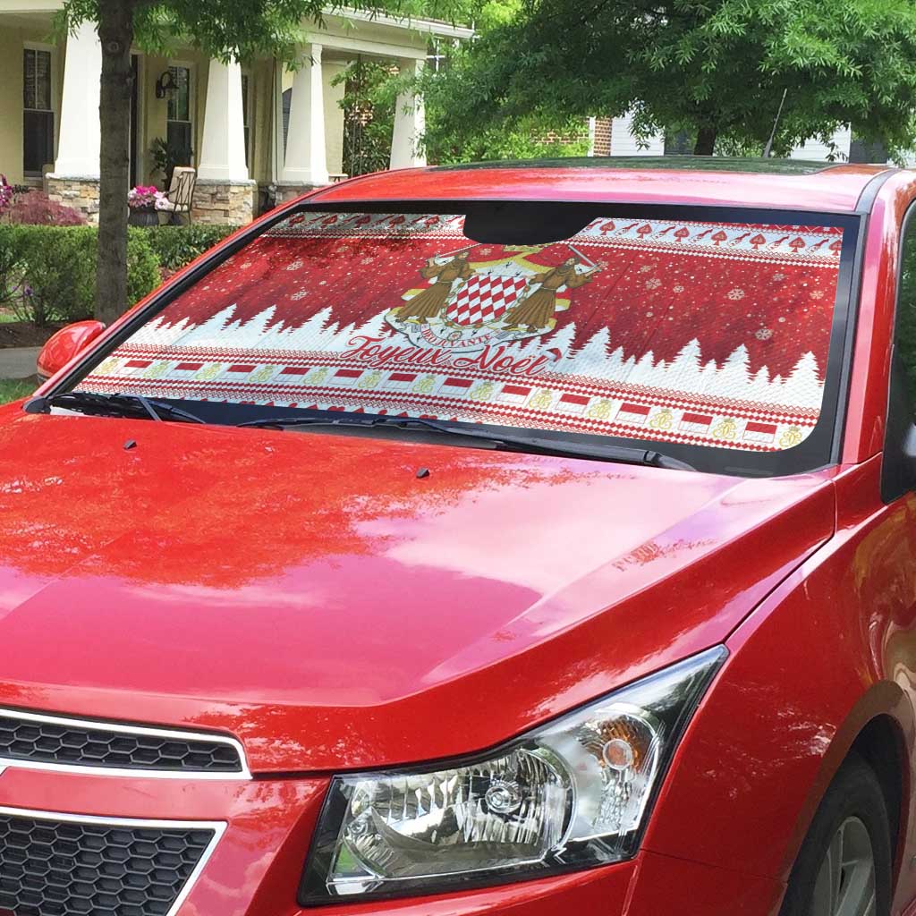 Monaco Christmas Auto Sun Shade Joyeux Noel Coat Of Arms - Wonder Print Shop