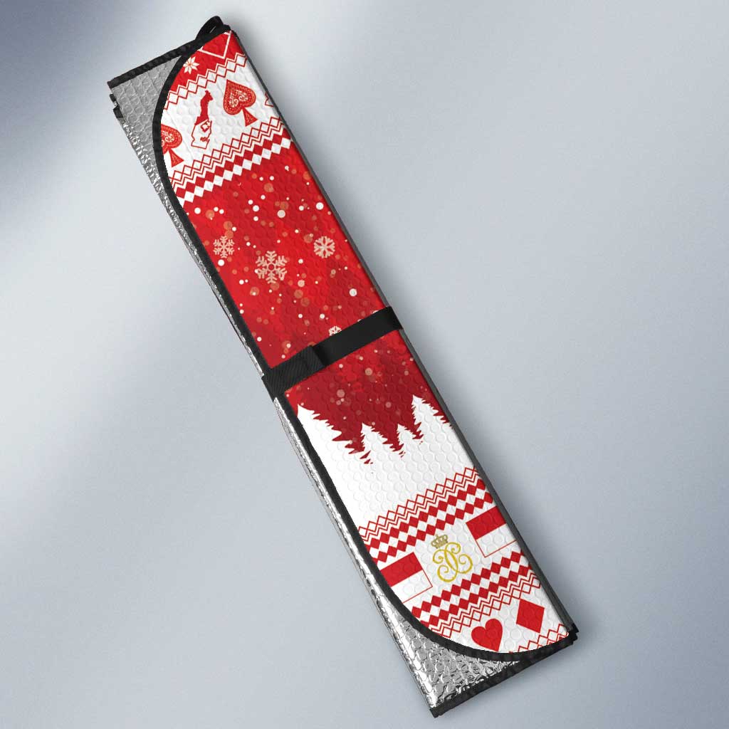 Monaco Christmas Auto Sun Shade Joyeux Noel Coat Of Arms - Wonder Print Shop