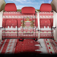 Monaco Christmas Back Car Seat Cover Joyeux Noel Coat Of Arms - Wonder Print Shop