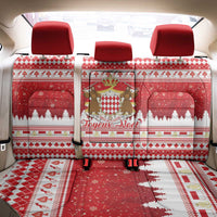 Monaco Christmas Back Car Seat Cover Joyeux Noel Coat Of Arms - Wonder Print Shop