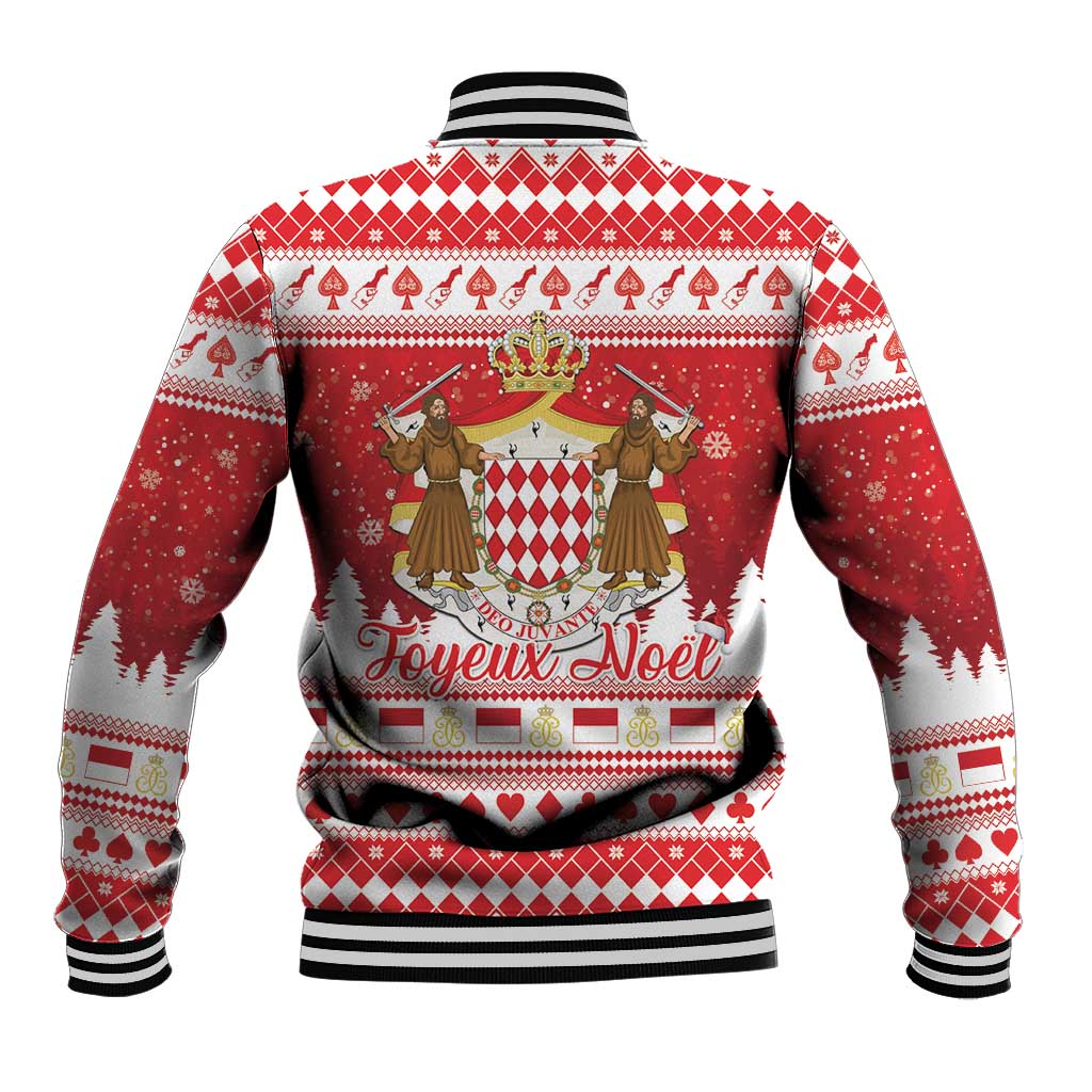 Monaco Christmas Baseball Jacket Joyeux Noel Coat Of Arms - Wonder Print Shop