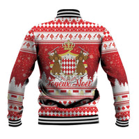 Monaco Christmas Baseball Jacket Joyeux Noel Coat Of Arms - Wonder Print Shop