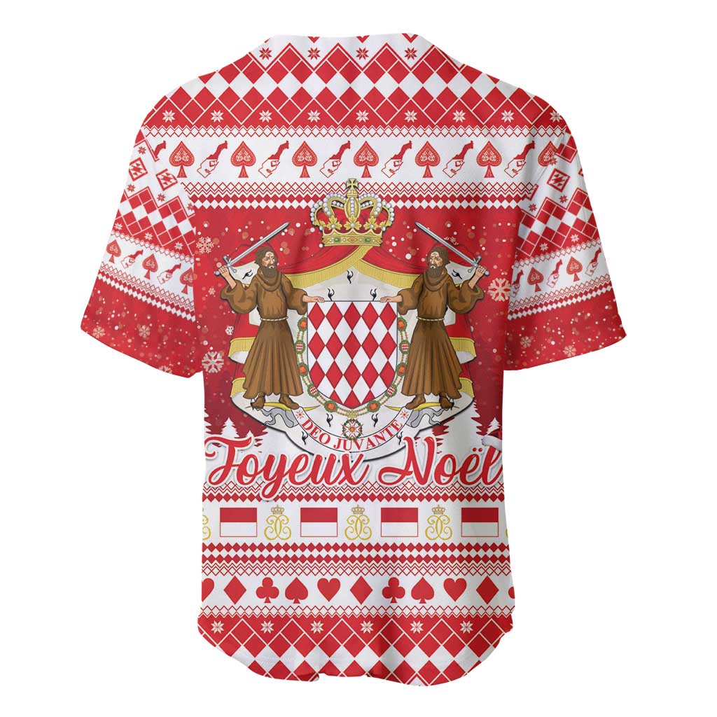 Monaco Christmas Baseball Jersey Joyeux Noel Coat Of Arms - Wonder Print Shop