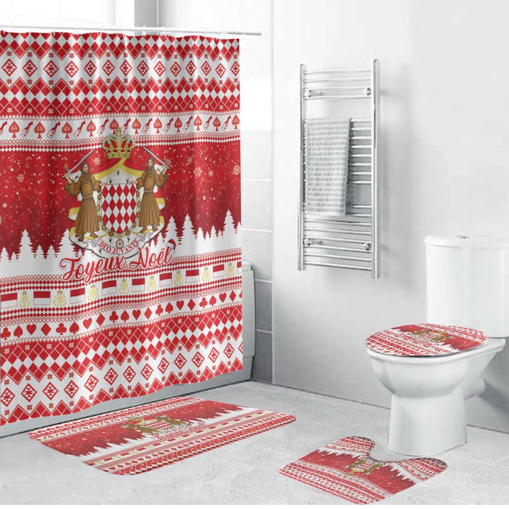 Monaco Christmas Bathroom Set Joyeux Noel Coat Of Arms - Wonder Print Shop