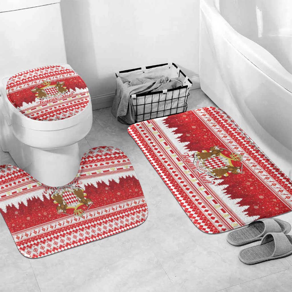 Monaco Christmas Bathroom Set Joyeux Noel Coat Of Arms - Wonder Print Shop